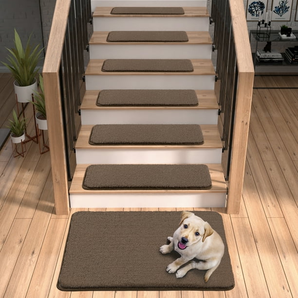 Ottomanson Solid Softy Stair Treads Grey 5 Pack Ottomanson Solid Softy Stair Treads Grey 5 Pack